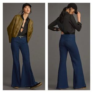 ANTHROPOLOGIE Maeve Flirty High-Rise Wide-Leg Jeans 31